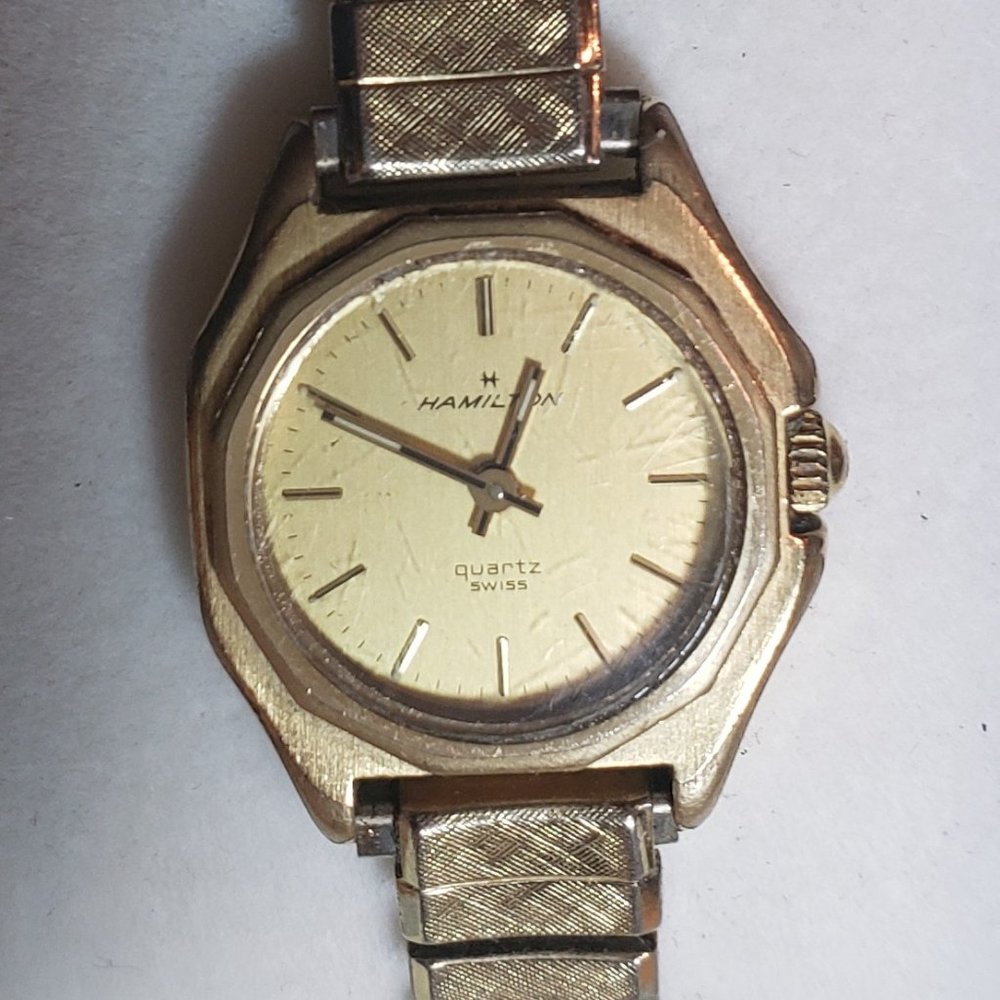 Vintage Hamilton Ladies Watch, Swiss made, Quartz *Runs *New Battery